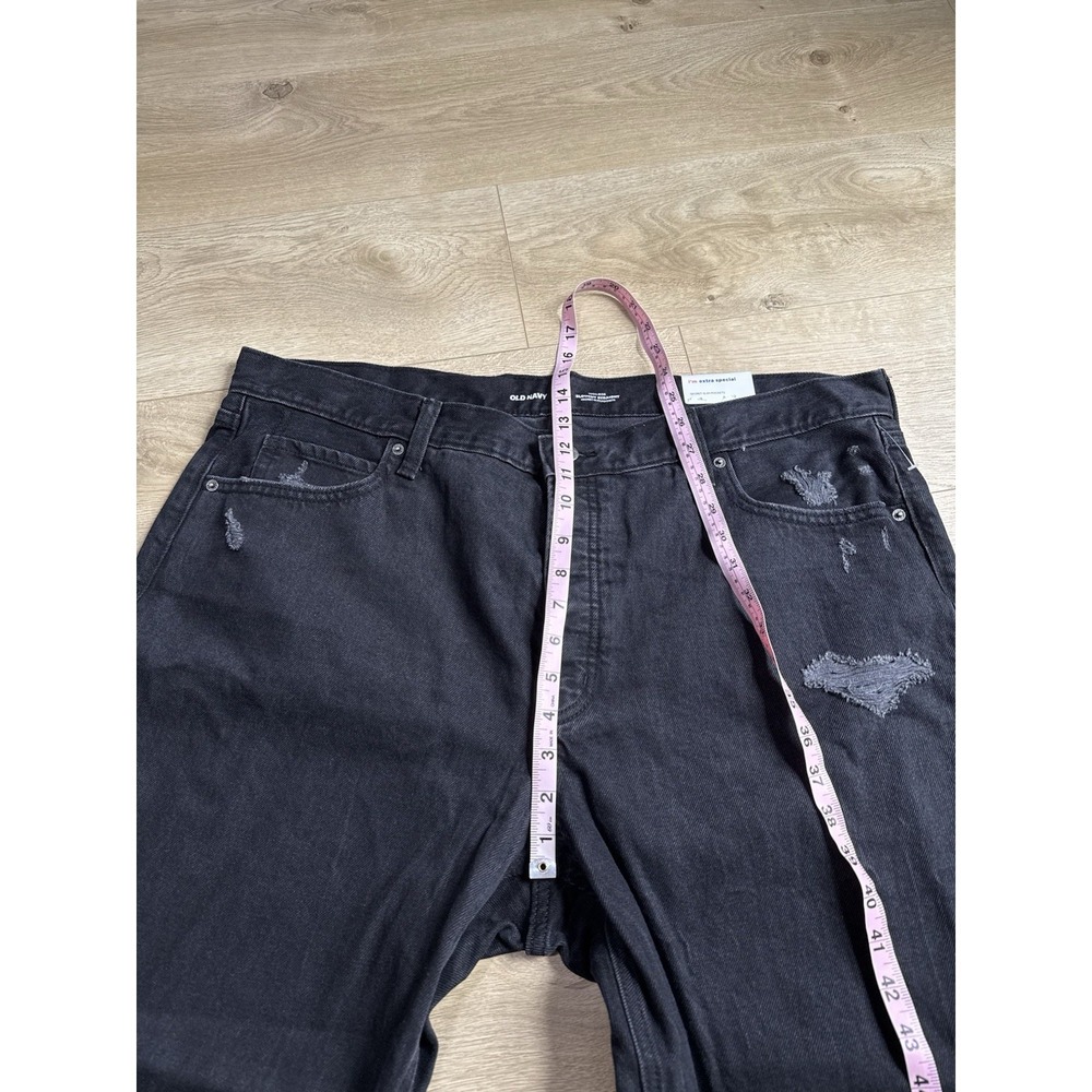 NWT Womens‎ Old Navy High Rise Slouchy Straight Black Jeans Distressed Size 18 - Picture 7 of 14